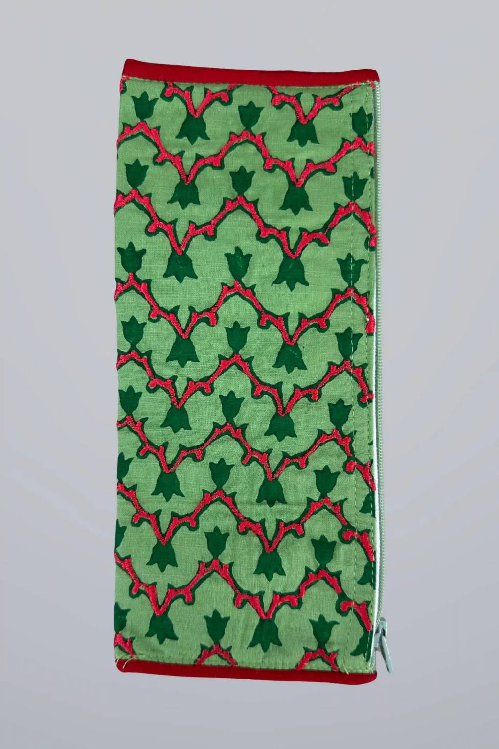 Block Print Embroidery Pencil Case